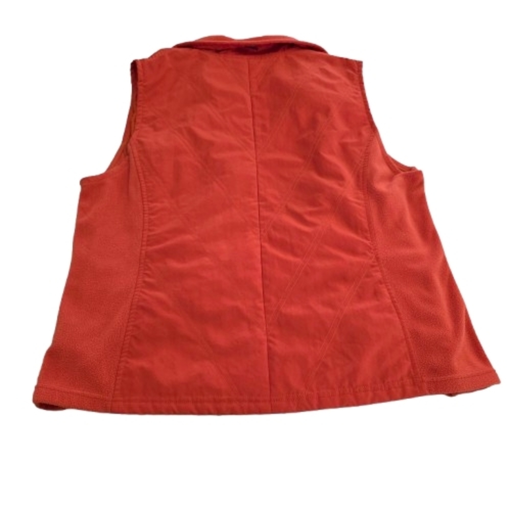 💥Columbia Burnt Orange Zip-Up Quilted Fleece Vest Size XL Nylon Poly Blend - Picture 3 of 7